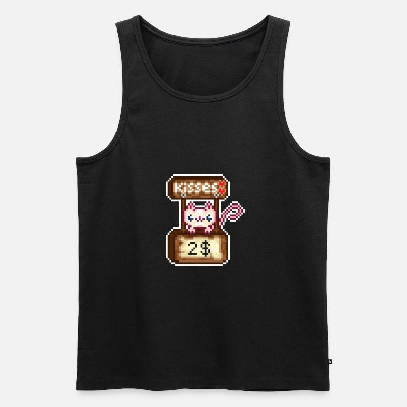 Kitty Kisses - Männer Premium Bio Tank Top - Schwarz