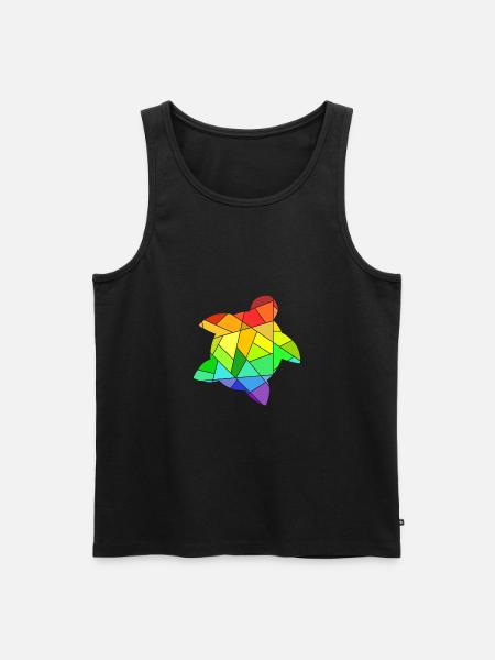 Rainbow Geometric Figures Turtle - Men's Premium Organic Tank Top - black