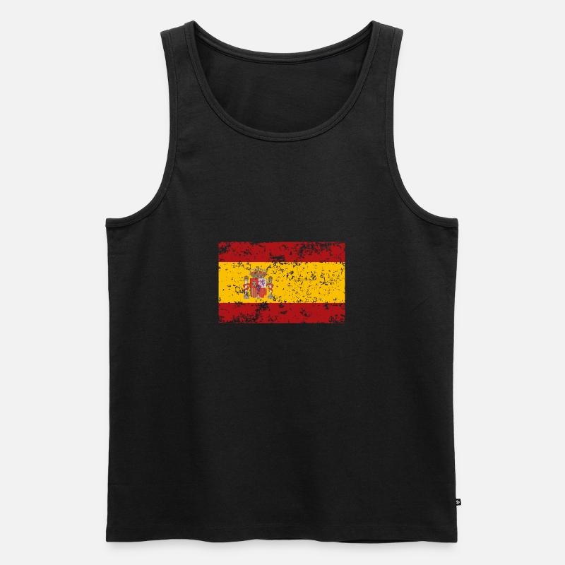 Flagge Spaniens, Verschleißeffekt - Männer Premium Bio Tank Top - Schwarz