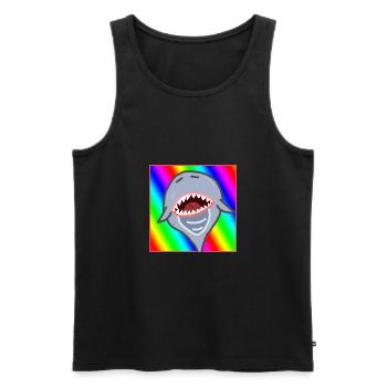 Rainbow Shark - Men's Premium Organic Tank Top - black - Front - Michal (187cm)
