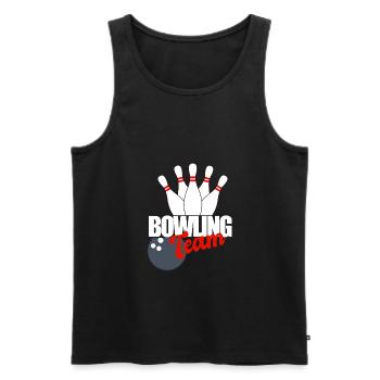 BOWLING TEAM - Männer Premium Bio Tank Top - Schwarz - Vorne - Michal (187cm)