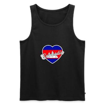 Cambodia - Men's Premium Organic Tank Top - black - Front - AI Model Male 178 light (178cm)
