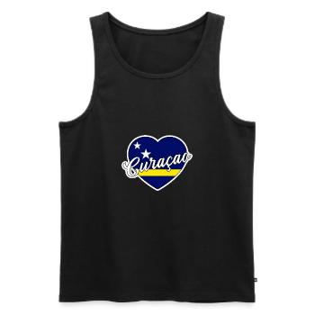 Curaçao - Männer Premium Bio Tank Top - Schwarz - Vorne - AI Model Male 178 light (178cm)