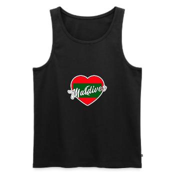 Maldives - Men's Premium Organic Tank Top - black - Front - AI Model Male 178 light (178cm)