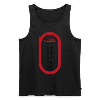 400m Rundenzeiten - Männer Premium Bio Tank Top - Schwarz - Vorne - AI Model Male 178 light (178cm)