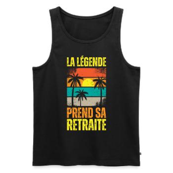 La Légende Prend Sa Retraite Cadeau Pot De Départ - Débardeur bio Premium Homme - noir - Devant - Michal (187cm)
