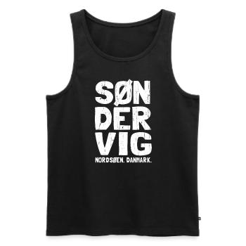 Söndervig, Westjütland, Dänemark, Hvide Sande - Männer Premium Bio Tank Top - Schwarz - Vorne - AI Model Male 178 light (178cm)