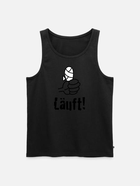 laeuft - Männer Premium Bio Tank Top - Schwarz