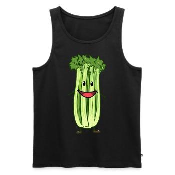 Celery Celery Vegetables Vegetarian Healthy - Men's Premium Organic Tank Top - black - Front - Michal (187cm)