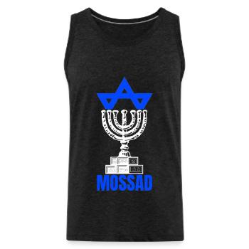 Mossad Israël Renseignement israélien Tel Aviv - Débardeur bio Premium Homme - charbon - Devant - Alexander (188cm)