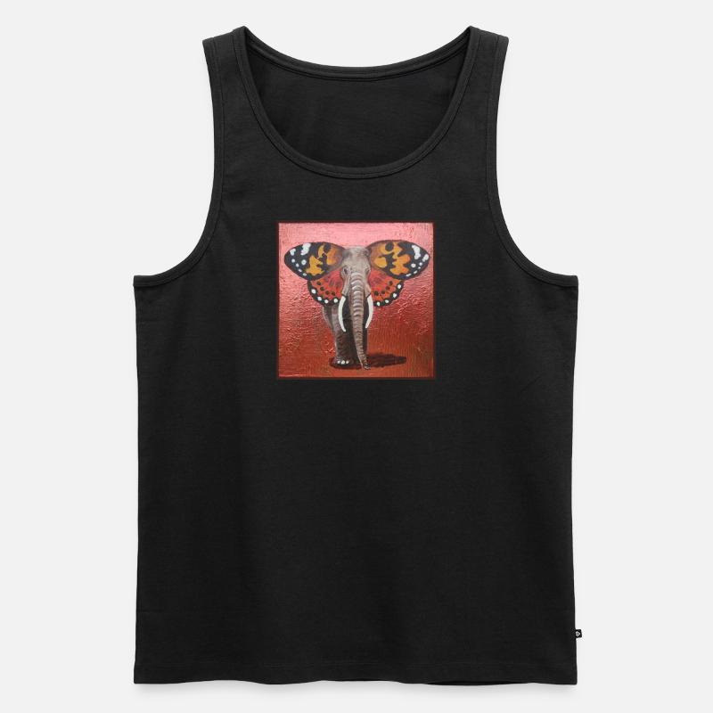 Schmetterling-Elefant - Männer Premium Bio Tank Top - Schwarz