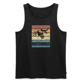 Motorcross Motorsport Motorcycling Dirtbike - Men's Premium Organic Tank Top - black - Front - Michal (187cm)