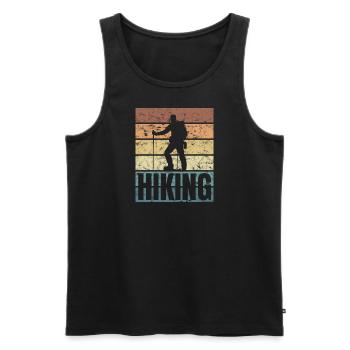 Wanderer Bergsteiger Bergliebhaber Bergkette - Männer Premium Bio Tank Top - Schwarz - Vorne - AI Model Male 178 light (178cm)