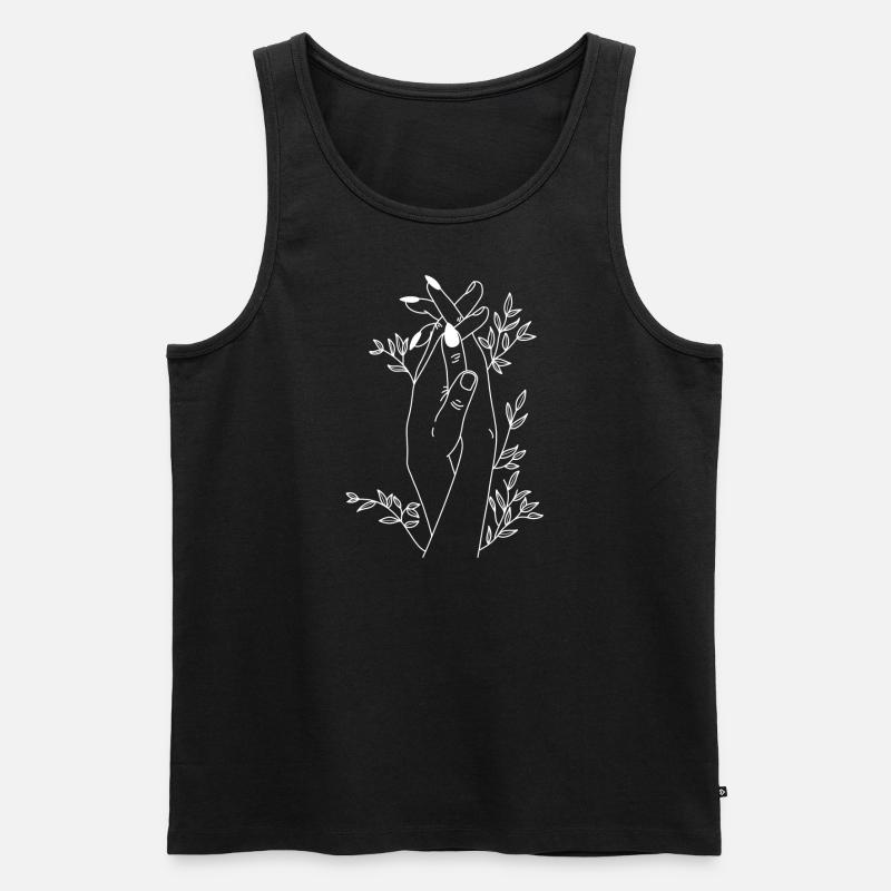 Wachsende Hände - Männer Premium Bio Tank Top - Schwarz