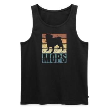 Vintage Mops Hundeliebhaber Süßes Mops Hund - Männer Premium Bio Tank Top - Schwarz - Vorne - Michal (187cm)