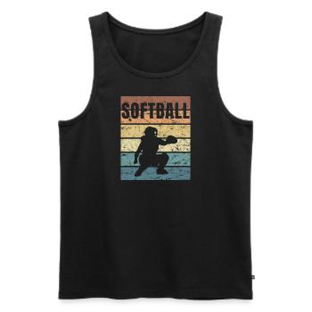 Softball Basepall Schläger Pitcher Catcher - Männer Premium Bio Tank Top - Schwarz - Vorne - Michal (187cm)