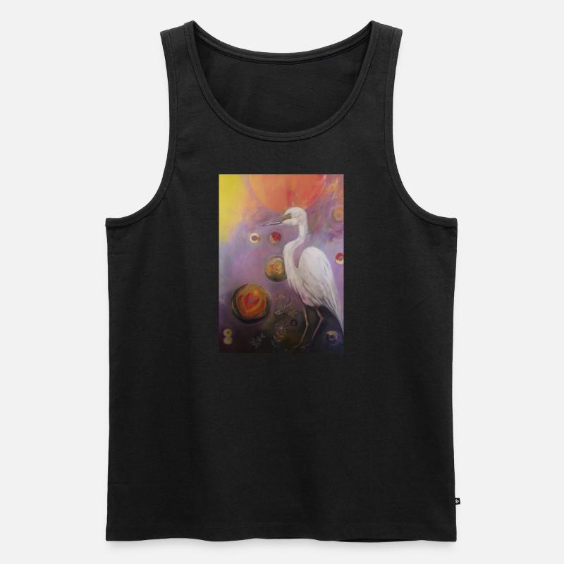 weiser Reiher mit Kugeln - Männer Premium Bio Tank Top - Schwarz