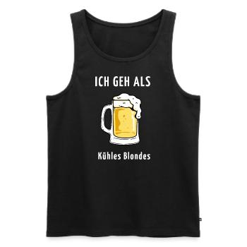 Lustiges Bier Kostüm - Ich geh als kühles Blondes - Männer Premium Bio Tank Top - Schwarz - Vorne - Michal (187cm)