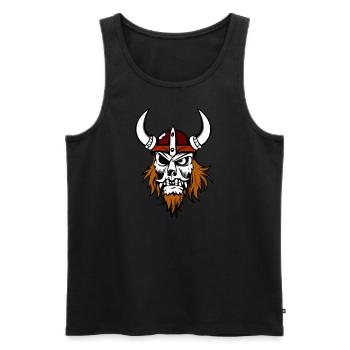 Viking Head / Skull with Helmet and Beard - Men's Premium Organic Tank Top - black - Front - Michal (187cm)