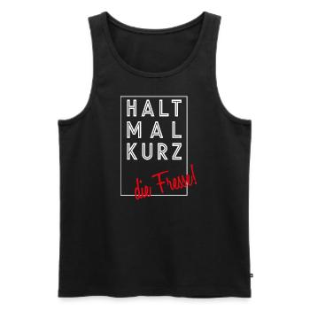 Halt mal kurz die Fresse Shut up Lustig - Männer Premium Bio Tank Top - Schwarz - Vorne - AI Model Male 178 light (178cm)