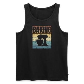 Baking Therapy Bake Cake Chef - Men's Premium Organic Tank Top - black - Front - Michal (187cm)