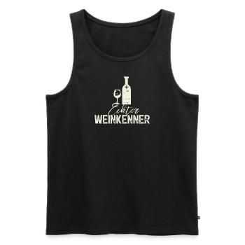 Echter Weinkenner, Weisswein Wein - Männer Premium Bio Tank Top - Schwarz - Vorne - AI Model Male 178 light (178cm)