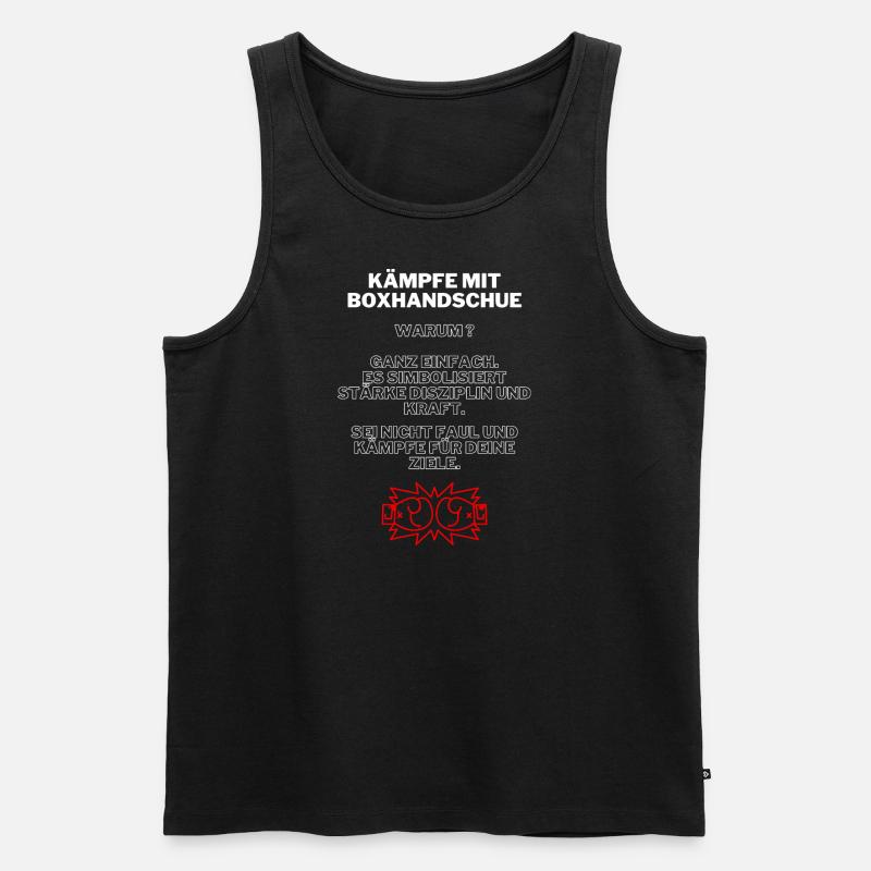 Motivation Boxen Stärke - Männer Premium Bio Tank Top - Schwarz