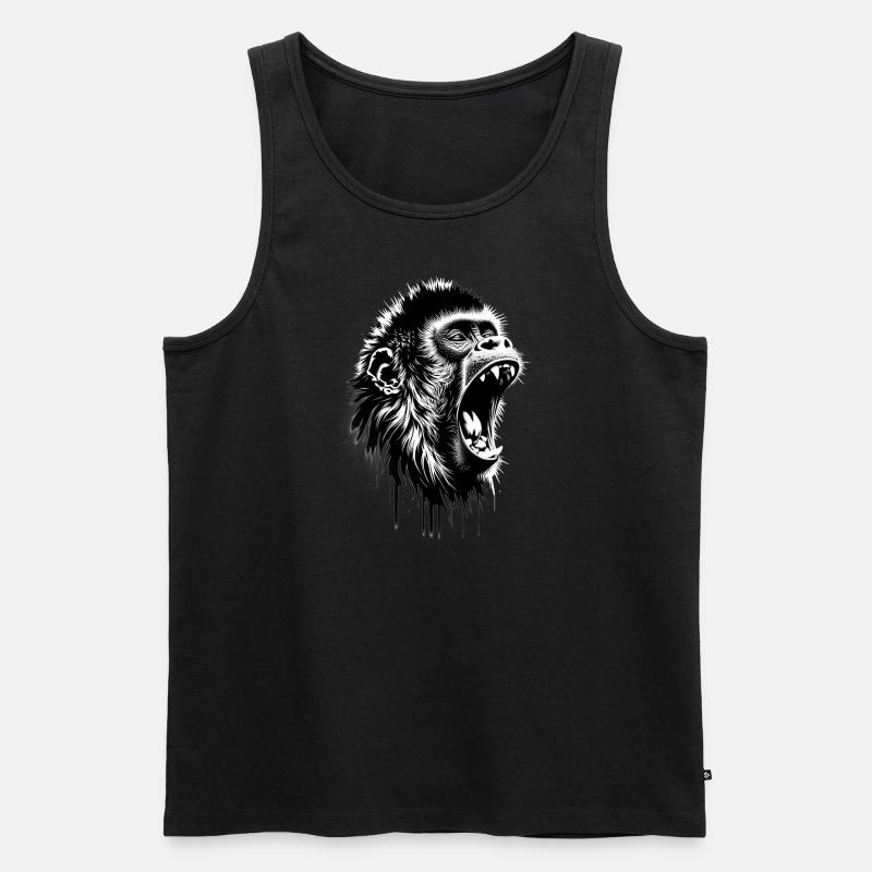 Sing and Danc Monkey - Männer Premium Bio Tank Top - Schwarz