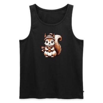 Winter Cute Squirrel - Men's Premium Organic Tank Top - black - Front - AI Model Male 178 light (178cm)