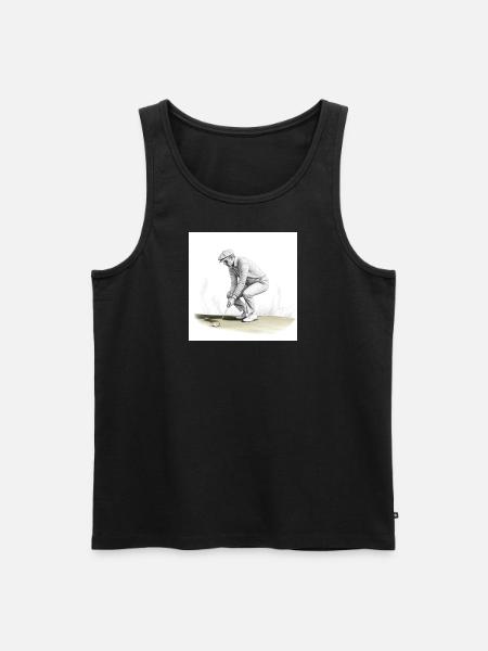 Golfer with club - Men's Premium Organic Tank Top - black