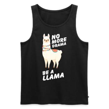 No More Drama Be A Llama - Lama Alpaca Saying - Men's Premium Organic Tank Top - black - Front - AI Model Male 178 light (178cm)
