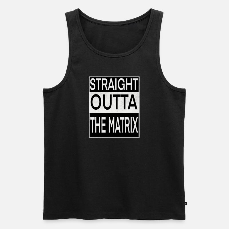 Straight outta Matrix - Männer Premium Bio Tank Top - Schwarz