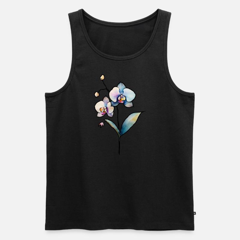 Orchidee - Männer Premium Bio Tank Top - Schwarz