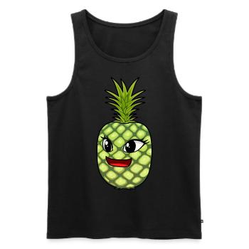 Fruit Foxes Fruit Summer Pineapple - Men's Premium Organic Tank Top - black - Front - Michal (187cm)