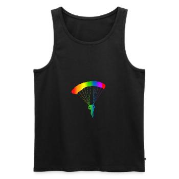 Bunter Fallschirm Regenbogen - Männer Premium Bio Tank Top - Schwarz - Vorne - Michal (187cm)