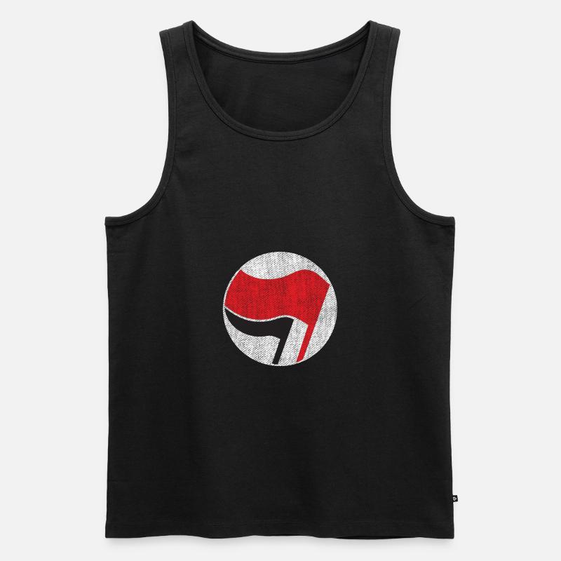 Antifaschistisch - Männer Premium Bio Tank Top - Schwarz