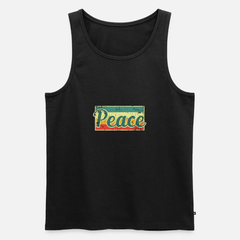 Peace Frieden - Männer Premium Bio Tank Top - Schwarz