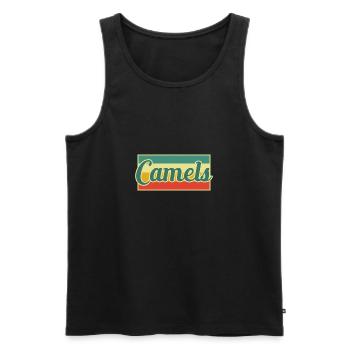 Kamel - Männer Premium Bio Tank Top - Schwarz - Vorne - AI Model Male 178 light (178cm)