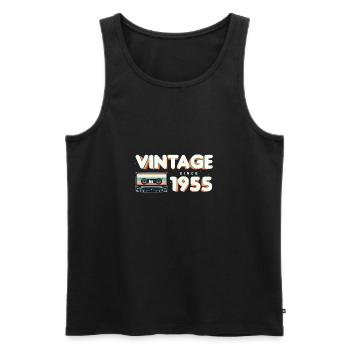 Musique vintage et anniversaire nostalgique - Vintage - Débardeur bio Premium Homme - noir - Devant - Michal (187cm)