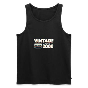 Classique et vintage 2000 Musique nostalgique amusante - Débardeur bio Premium Homme - noir - Devant - Michal (187cm)