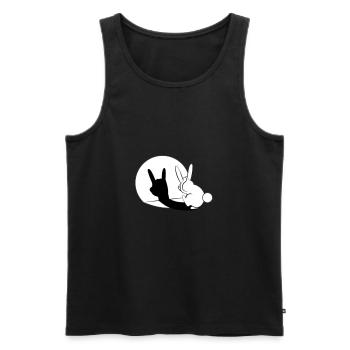Bunny Horn Gesture Shadow - Männer Premium Bio Tank Top - Schwarz - Vorne - AI Model Male 178 light (178cm)