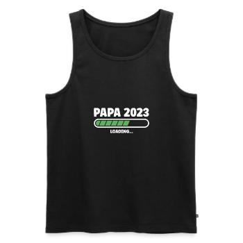 Daddy 2023 Dad Fathers Day - Men's Premium Organic Tank Top - black - Front - Michal (187cm)