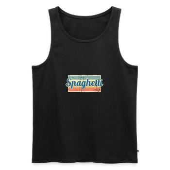Spaghetti - Männer Premium Bio Tank Top - Schwarz - Vorne - AI Model Male 178 light (178cm)