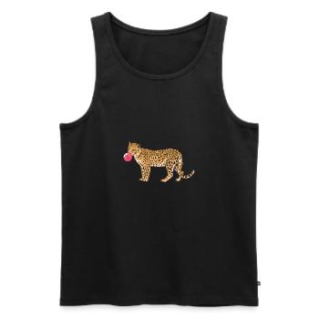 Leopard Gepard Raubkatze Kaugummi säße Raubkatze - Männer Premium Bio Tank Top - Schwarz - Vorne - AI Model Male 178 light (178cm)