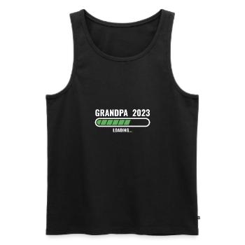 Promu grand-père 2023 Großvater Opa - Débardeur bio Premium Homme - noir - Devant - AI Model Male 178 light (178cm)