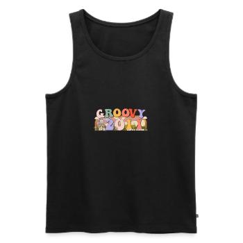 Groovy Since 2011 Retro Hippie 12th Birthday - Men's Premium Organic Tank Top - black - Front - Michal (187cm)