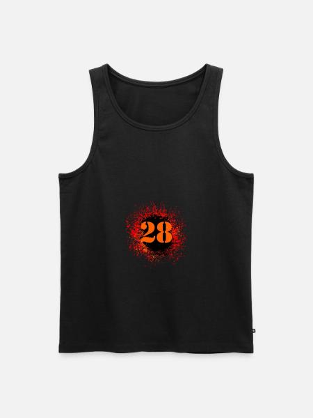 28 Zahl Klecks - Männer Premium Bio Tank Top - 