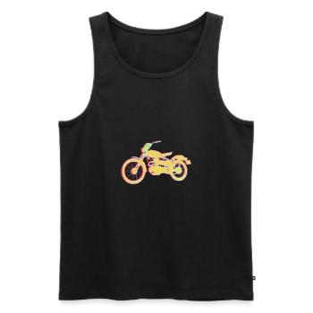 Motorrad Biker bunt Geschenk - Männer Premium Bio Tank Top - Schwarz - Vorne - Michal (187cm)