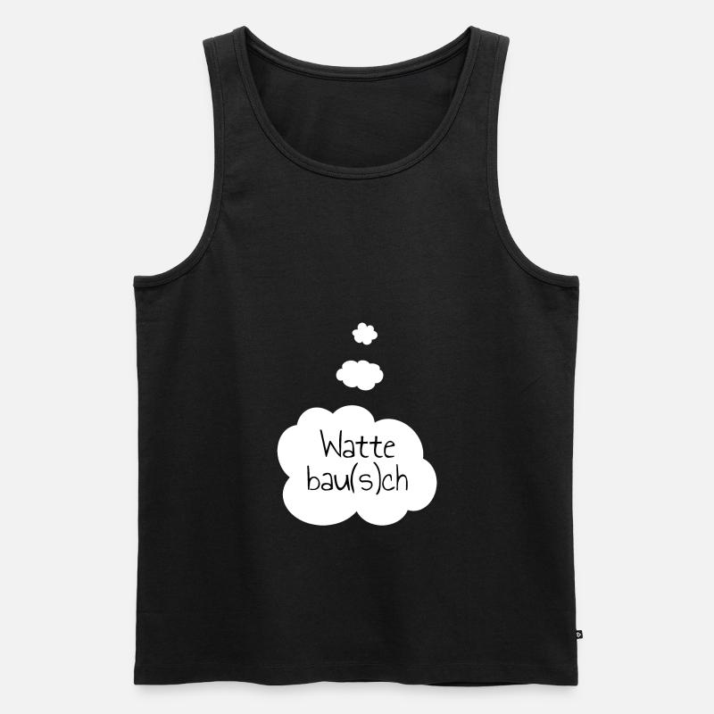 Wattebau(s)ch Bauch - Männer Premium Bio Tank Top - Schwarz