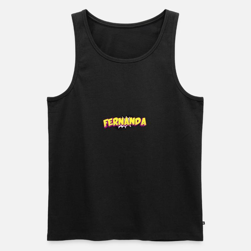 Fernanda benutzerdefinierter Name Comic-Stil Pop-Art, - Männer Premium Bio Tank Top - Schwarz